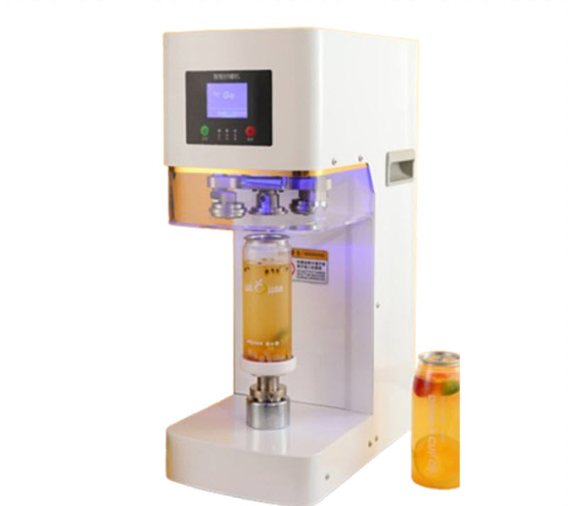 เครื่องปิดฝาแบบอัตโนมัติสำหรับร้านชาไข่มุกและเบียร์ ขนาดเล็ก ใช้งานง่าย เหมาะสำหรับบรรจุเครื่องดื่มในกระป๋อง