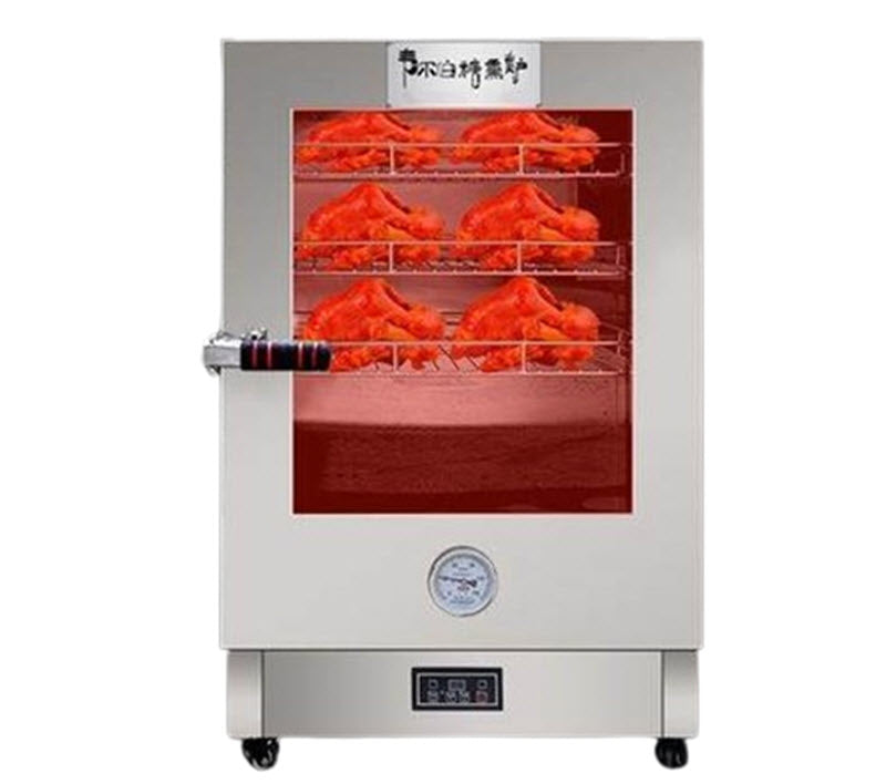 เตาอบรมควันสเตนเลส รุ่นใหม่ ขนาดเล็ก สำหรับรมควันเนื้อสัตว์ ไก่ เป็ด ปลา ปริมาณการใช้งานเชิงพาณิชย์