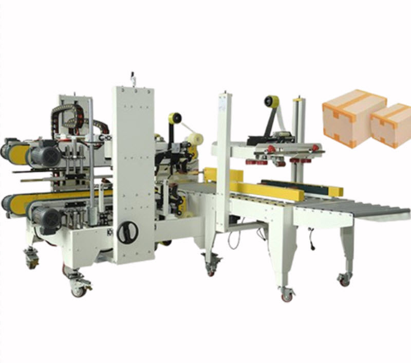 เครื่อง封กล่องอัตโนมัติ ครึ่งอัตโนมัติ กาวยาง 4 มุม ขนาดกะทัดรัด ใช้งานง่าย