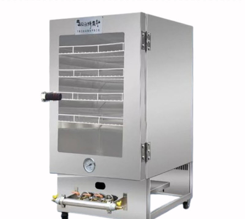 เตาทำอาหารรมควันสแตนเลสสำหรับรมเนื้อชนิดใช้แก๊ส ขนาดเล็ก รุ่นพาณิชย์