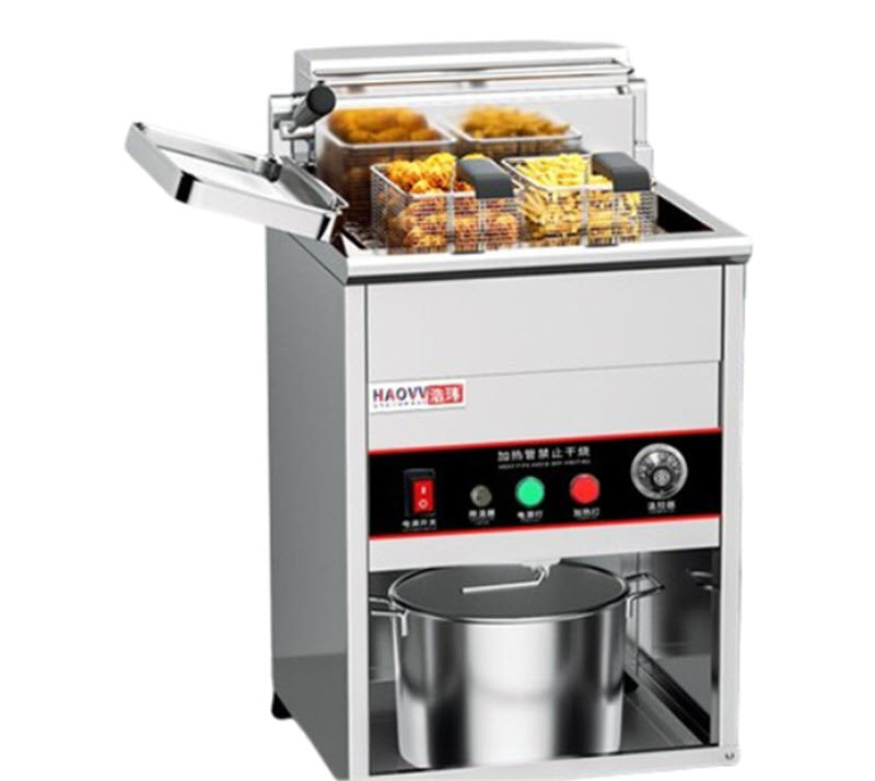 เครื่องทอดไฟฟ้าขนาดใหญ่ 2 ถัง รุ่นเชิงพาณิชย์ สำหรับทอดไก่และของทอดอื่นๆ