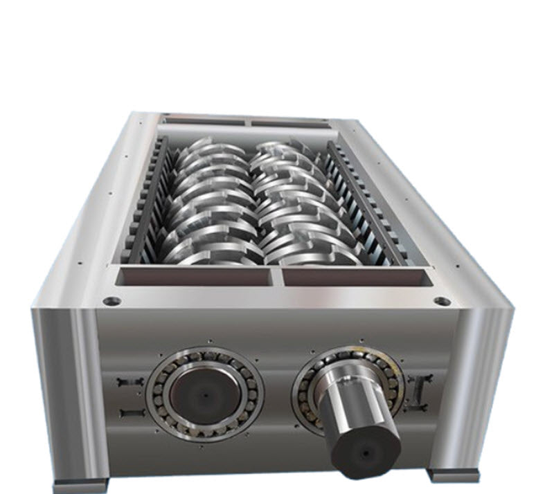 เครื่องบดขยะอุตสาหกรรมแบบสองแกน ขนาดเล็ก สำหรับบดเศษเหล็กและขยะชีวิต รุ่นใหม่