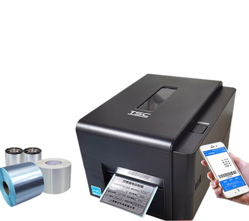 ชุดเครื่องพิมพ์บาร์โค้ด TSC รุ่น TTP-244 พร้อมริบบอน (Carbon Ribbon) สำหรับพิมพ์ฉลากสติ๊กเกอร์