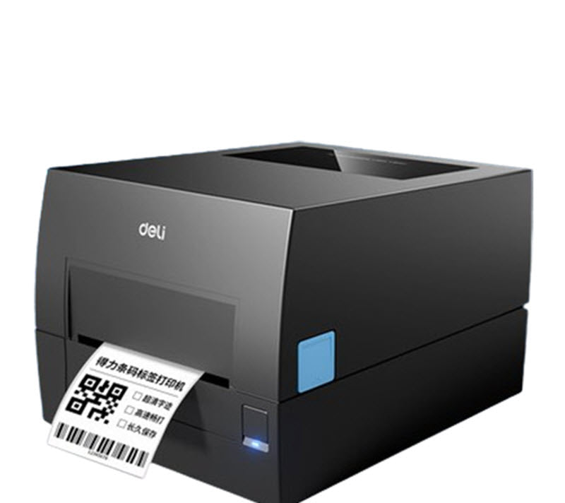 เครื่องพิมพ์ป้ายบาร์โค้ด Deli รุ่น 300dpi หมึกซุปเปอร์คาร์บอน กระดาษกาวติดแน่น ใช้งานหลายฟังก์ชัน
