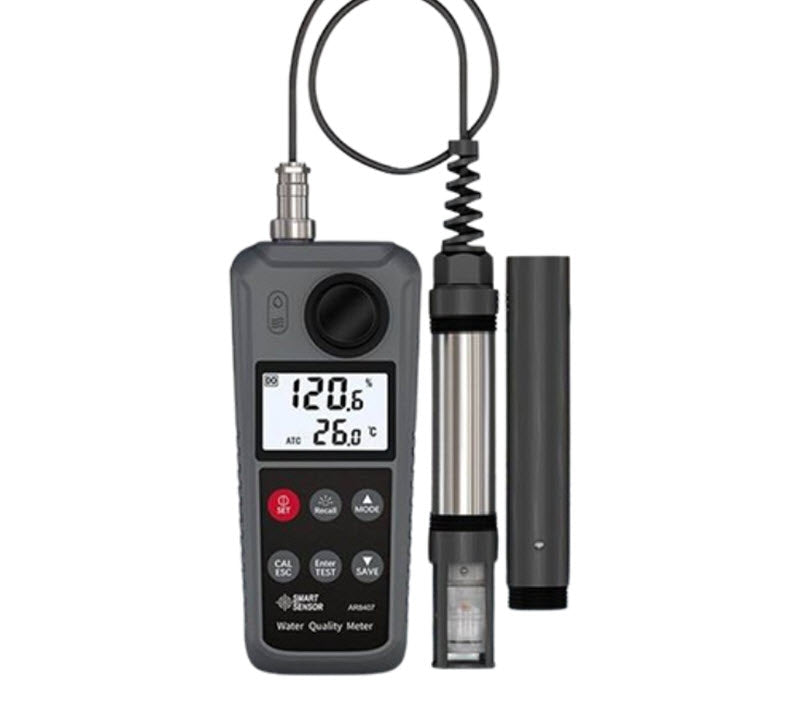 เครื่องตรวจสอบคุณภาพน้ำหลายฟังก์ชัน รุ่น AR8407 สำหรับการเพาะเลี้ยงสัตว์น้ำ - ตรวจสอบค่าออกซิเจน, แอมโมเนีย, pH, และไนไตรต์