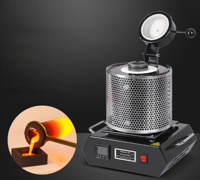 เตาเผาโลหะขนาดเล็กแบบพกพา สำหรับทอง เงิน ทองแดง อลูมิเนียม ความร้อนสูง 2000W