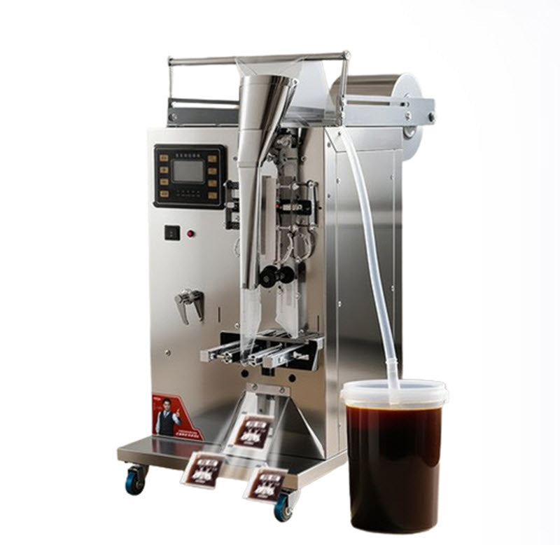 เครื่องบรรจุของเหลวอัตโนมัติ สำหรับนมถั่ว, ซอส, น้ำมัน, ขนาดกะทัดรัด, ประสิทธิภาพสูง