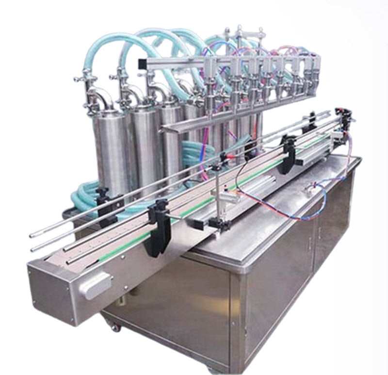 เครื่องบรรจุอัตโนมัติ 4-8 หัว สำหรับของเหลวและครีม ขนาด 1000 มล. เหมาะสำหรับน้ำมัน, น้ำขนมล้างจาน, แอลกอฮอล์