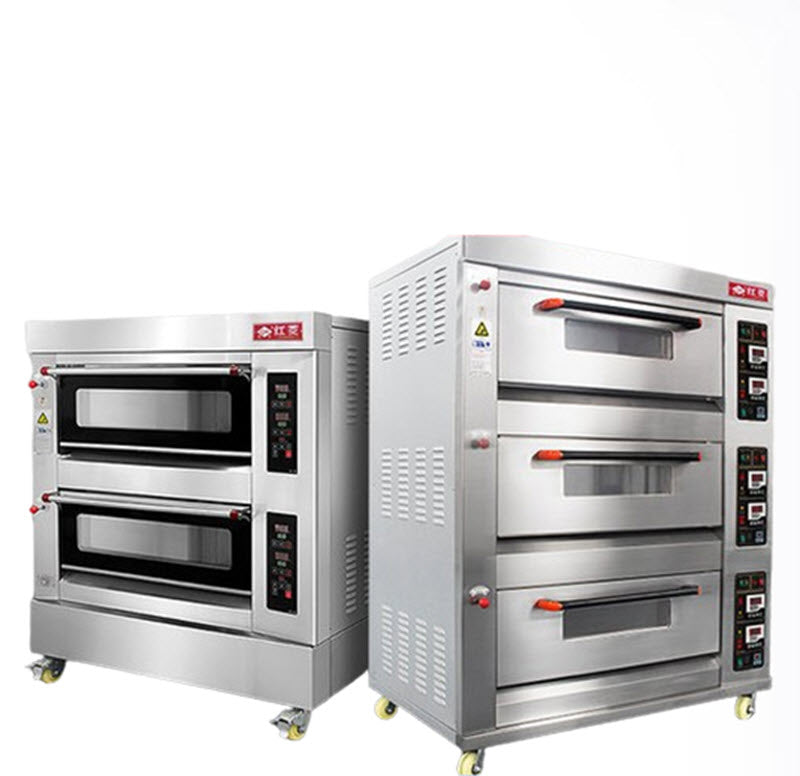 เตาอบแก๊สขนาดใหญ่สำหรับร้านเบเกอรี่ รุ่น红菱 400℃ 1-3 ชั้น ทำขนมเค้กและขนมปัง