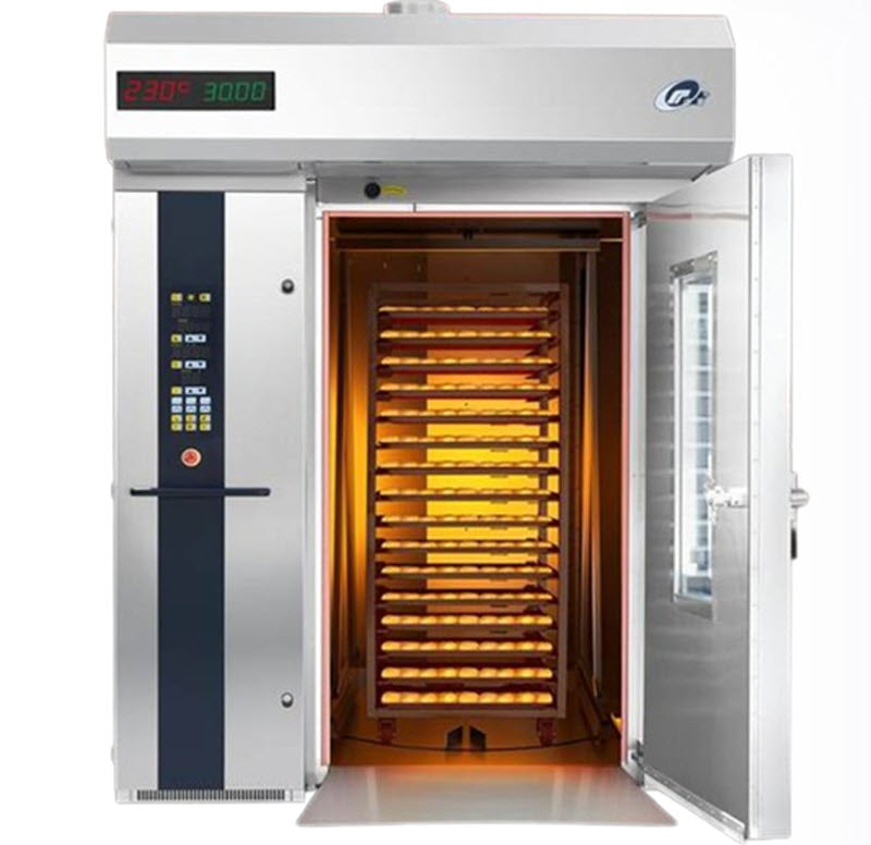 เตาอบขนาดใหญ่ 32 ถาด ระบบหมุนร้อน รุ่นยุโรป สำหรับอบขนมปังและขนมเค้ก อุตสาหกรรม