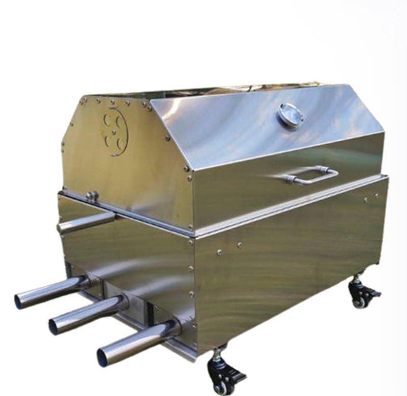 เตาย่างอัตโนมัติสเตนเลสสตีล หมุนได้ ย่างขาแกะและไก่ไฟฟ้า พร้อมเตาถ่าน ขนาดใหญ่