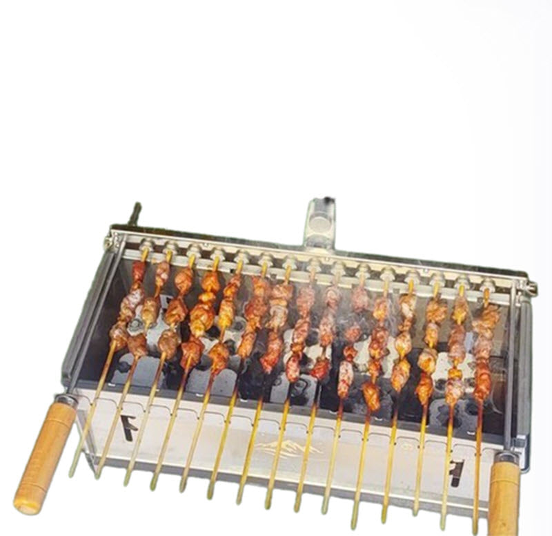 เตาย่างบาร์บีคิวอัตโนมัติ 360° สแตนเลส แบบพกพา สำหรับปิ้งย่างกลางแจ้ง รุ่นใหม่