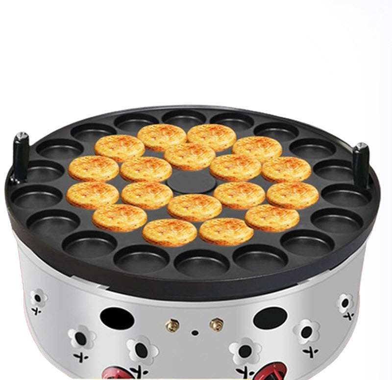 เครื่องทำเบอร์เกอร์ไข่ก๊าซเชิงพาณิชย์ ขนาด 18/22/26 ช่อง สำหรับทำอาหารขาย 旋转商用