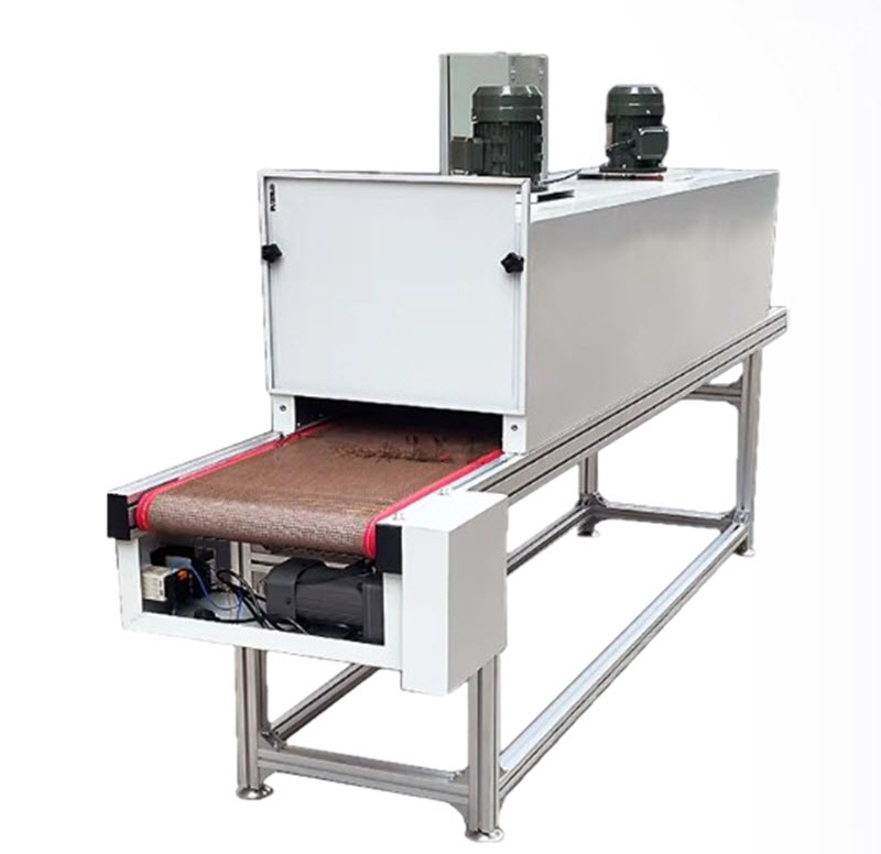 เตาอบอุตสาหกรรมแบบอุโมงค์สำหรับอบอาหารและกระดาษ ขนาด 1.5m กำลังไฟ 220V ระบบสายพานลำเลียง