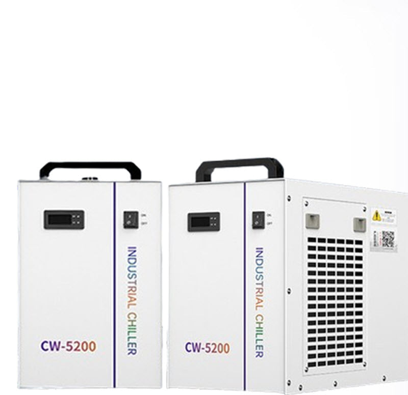 เครื่องทำความเย็นอุตสาหกรรม CW5200 ขนาดเล็ก ระบบน้ำเย็น ใช้กับเครื่องฉีดขึ้นรูปและแกะสลักเลเซอร์
