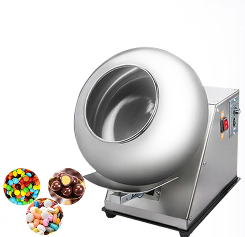 เครื่องเคลือบลูกอม เครื่องเคลือบช็อกโกแลต ขนาดมาตรฐาน รุ่นหมุนปั่น สำหรับขนมและขนม