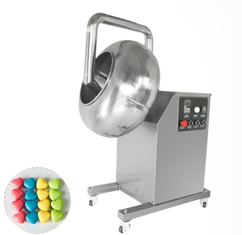 เครื่องเคลือบขนมสามารถอัตโนมัติ BY-600B สำหรับอาหาร เมล็ดพันธุ์ ช็อกโกแลต ขนาดกะทัดรัด