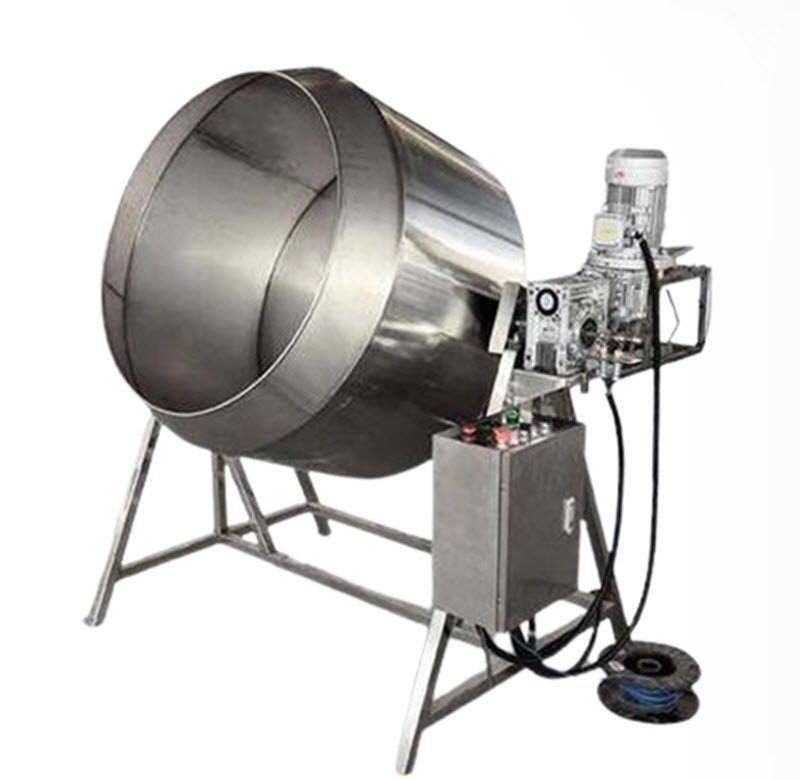 เครื่องเคลือบอัลมอนด์อัตโนมัติ สแตนเลส ขนาดกะทัดรัด ใช้ทำช็อกโกแลตเคลือบ