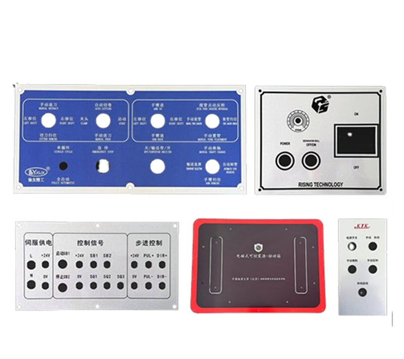 แผงควบคุมเครื่องจักรอลูมิเนียม อุปกรณ์เลเซอร์พ่นทราย ปุ่มควบคุม สีเงินเงา ขนาดกำหนดเอง