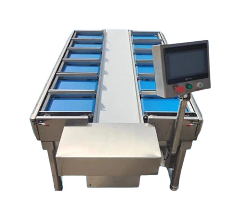 เครื่องชั่งน้ำหนักอัตโนมัติ 4 ช่อง รุ่นผสม สำหรับอาหารแห้ง เช่น มันหวาน ไส้กรอก หน่อไม้ และอื่นๆ