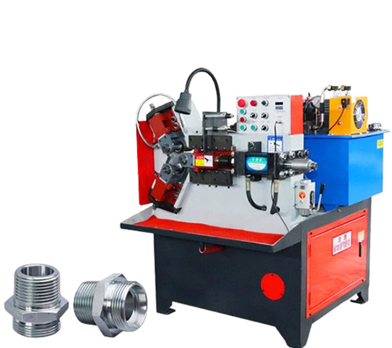เครื่องกลิ้งเกลียวอัตโนมัติ 3 แกน ขนาดเล็ก ระบบไฮดรอลิก สำหรับท่อกลวงและเหล็กกลม