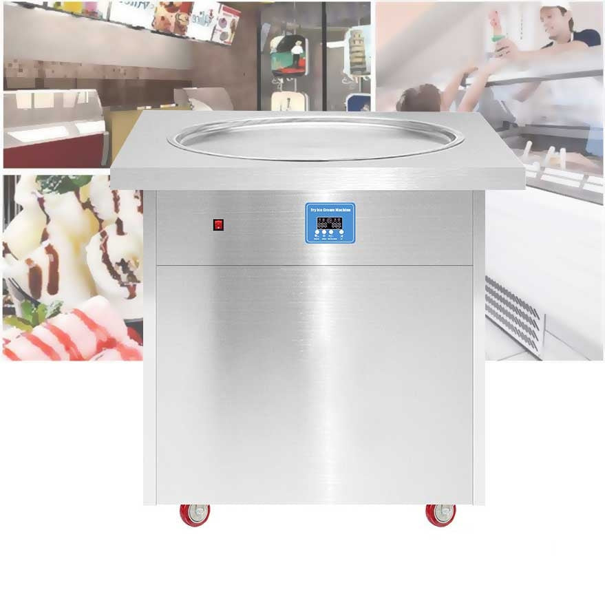 เครื่องไอติมผัด Fried Ice Cream Machine Full Stainless Steel 304