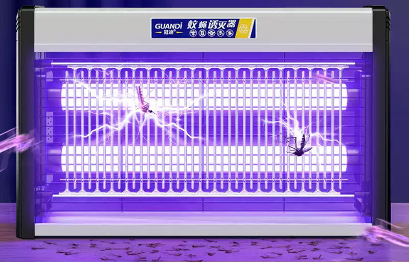 โคมไฟดักยุงไฟฟ้า สแตนเลส หลอด UV ล่อยุง พร้อมตะแกรงไฟฟ้าแรงดันสูง