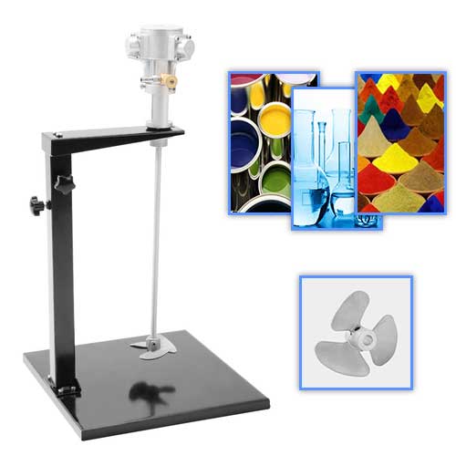 แท่นกวน Portable Pneumatic Mixer แท่นผสมสี หมึก ต่อปั๊มลม ใบมีด 3 แฉก ขนาด 10 เซนติเมตร Stainless Steel homogenizer