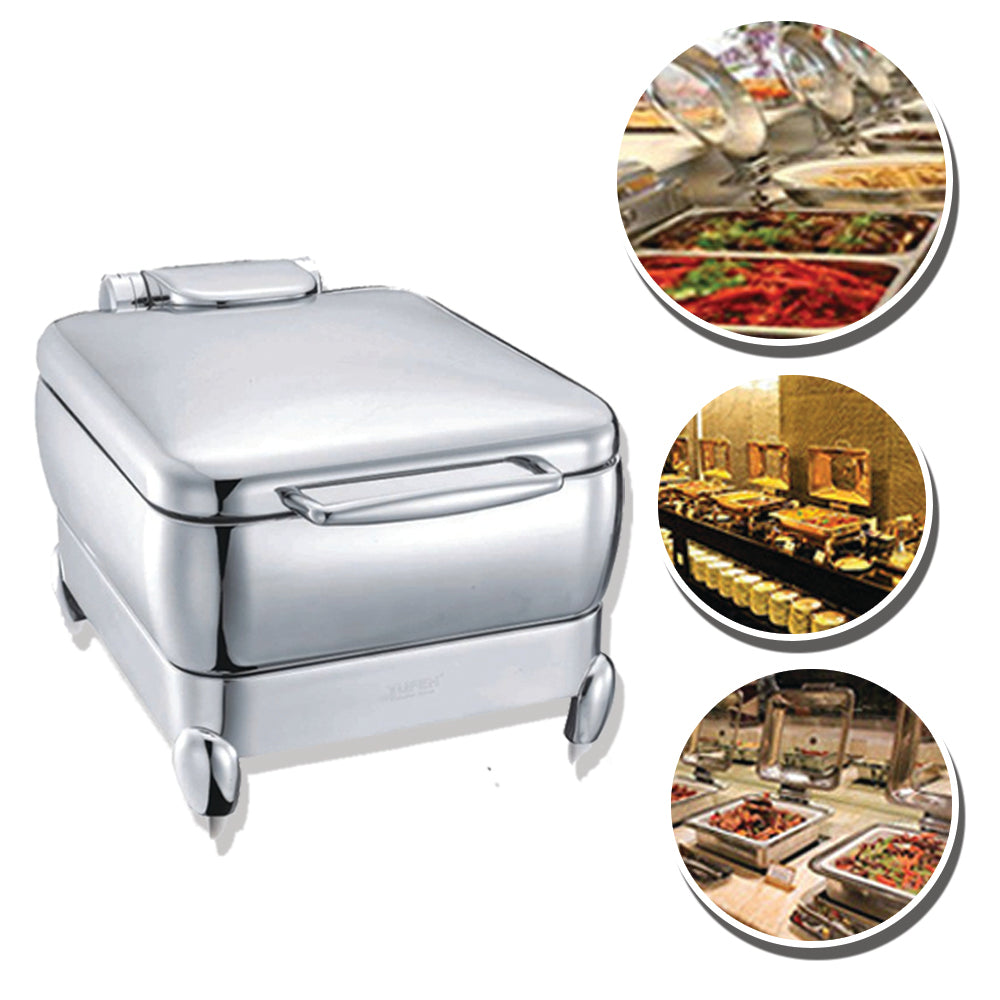 ถาดอุ่นอาหาร โรงแรม รุ่น 5021L สแตนเลส 304 ขนาด 470x320x320 มม.มีที่อุ่นในตัว