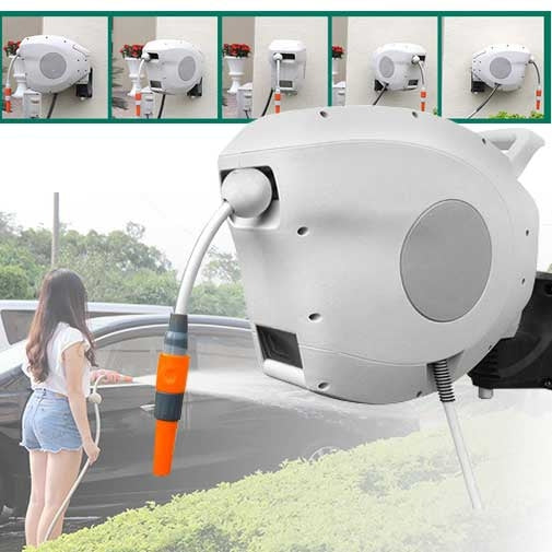 สายยางม้วนเก็บอัตโนมัติ สายยางสนาม ม้วนเก็บ Automatic retractable hose มี 3 ขนาดให้เลือก