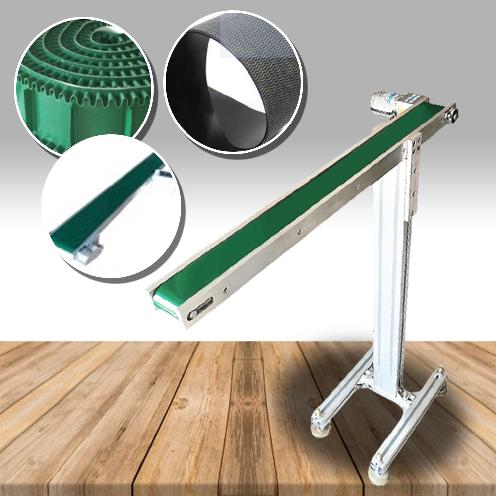 สายพานลำเลียงขนาดเล็ก PVC หน้ากว้าง 10cm,20cm พร้อมขา สูง 70 cm mini ultra-thin single belt conveyor