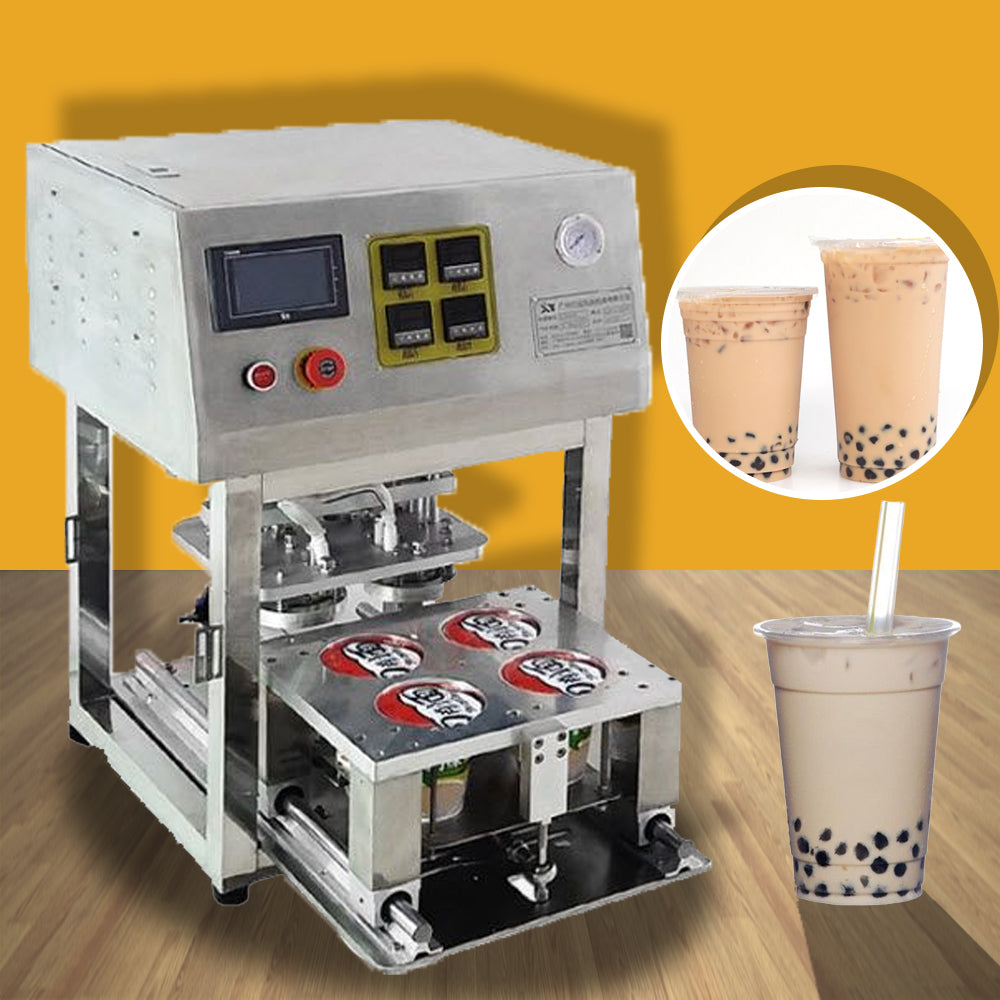 เครื่องซีลแก้ว ถ้วย ถาดอาหาร 4 ช่อง XY/LD-802 paper plastic foil cup sealing machine