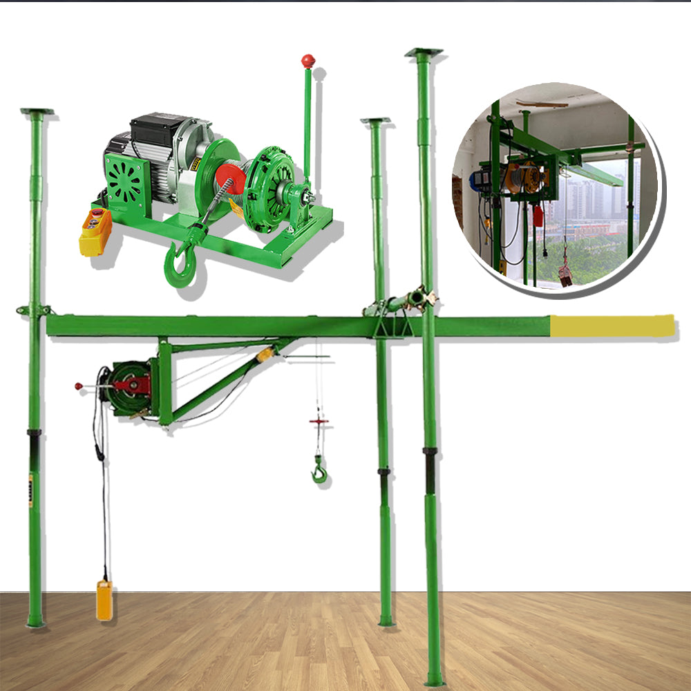 รอก เครน ยกของ พร้อมเสา และ แกนดึง 220v building crane three-column lifting hoist household