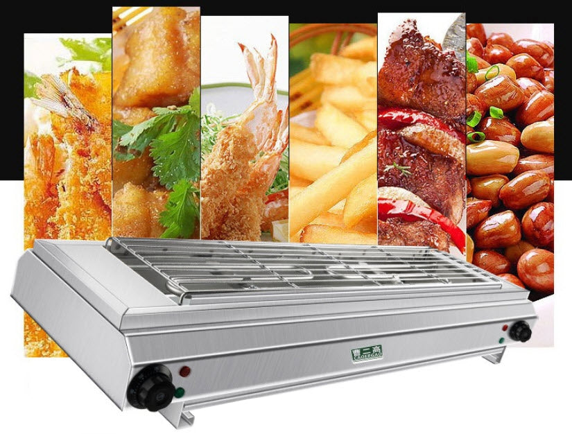 เตาปิ้งย่างไฟฟ้า ไร้ควัน Smokeless Grill Stainless เตาบาร์บีคิว แบบตั้งโต๊ะ