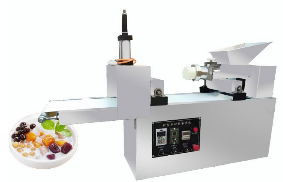 เครื่องทำทาโร่บอล แบ่งแป้งและปั้นกลมแบบอัตโนมัติ Taro ball cutting machine ระยะตัดได้สูงสุด 40 cm หัวจ่าย รัศมี 6 cm