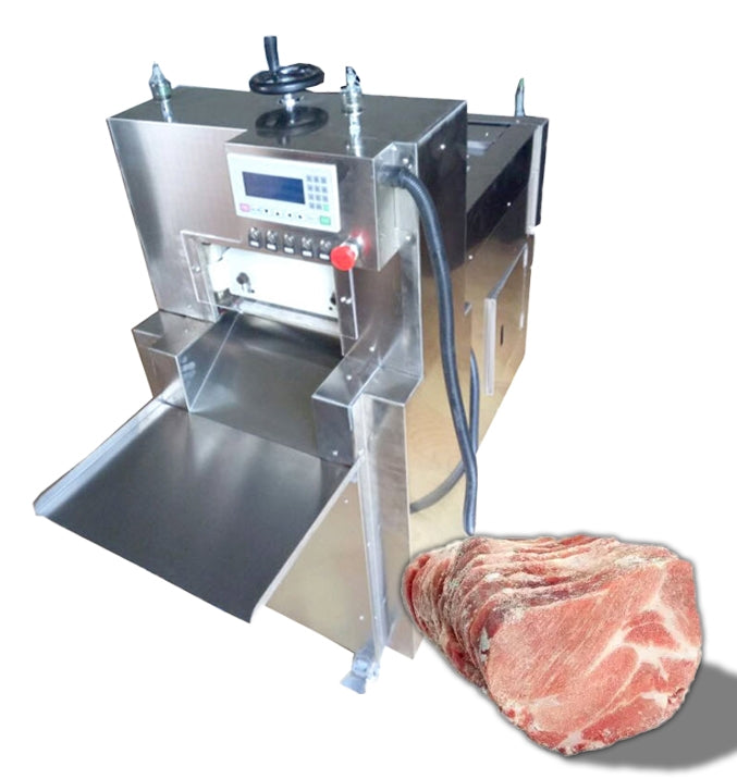 เครื่องหั่นเนื้อแช่แข็ง 2-8 ช่อง cutting and rolling machine Frozen meat หั่นหนาอุณหภูมิ -5 องศา , -18 สำหรับเนื้อบางมากๆ