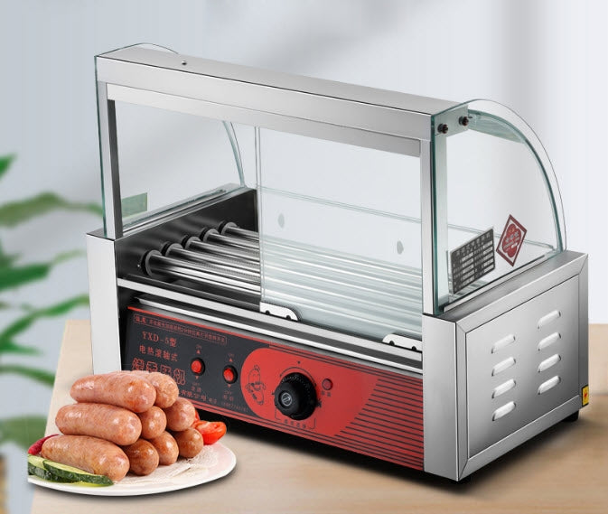 เครื่องอุ่นไส้กรอกไฟฟ้า Automatic Grilled Sausage Machine, Easy to Use, Fast Heating, Perfect for Parties and BBQs, 220V