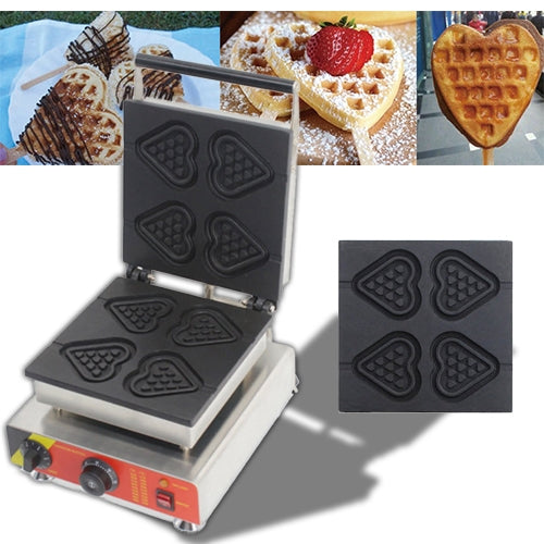 เครื่องทำวาฟเฟิลรังผึ้งรูปหัวใจ four-piece heart-shaped waffle oven muffin machine