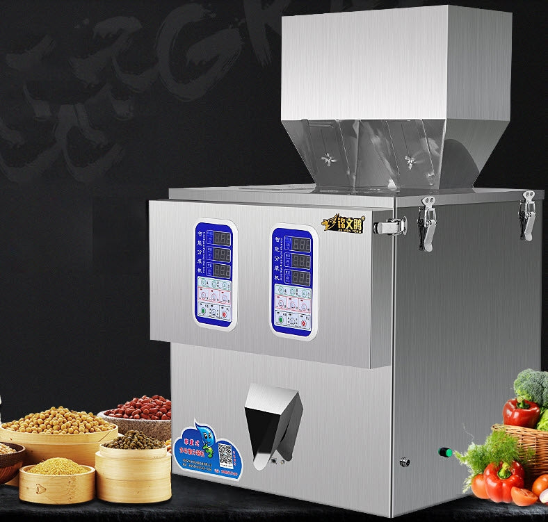 เครื่องชั่งน้ำหนัก บรรจุผง Electric Weighing and Filling Machine แบบสองถัง 400w
