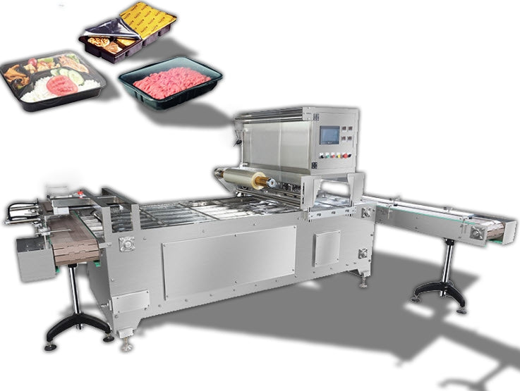 เครื่องซีลถาดอาหาร ถาดฟลอยด์ ATS-4R 5.5Kw Conveyor box packaging machine foilpacking