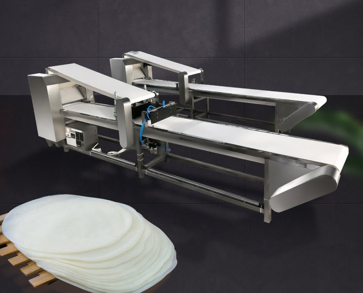 เครื่องตัดแป้ง วงกลม สี่เหลี่ยม โรตี สายพาน สั่งทำตามขนาด มีฟังก์ชั่น ตัด ม้วน นวดแป้ง 380V voltage block forming machine