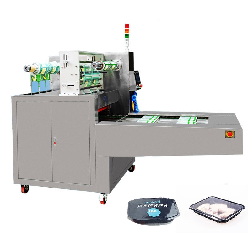 เครื่องบรรจุอาหารสด เนื้อ ผัก แบบสายพานต่อเนื่อง Automatic gas flushing food tray pack sealing machine Item NO. : GT680