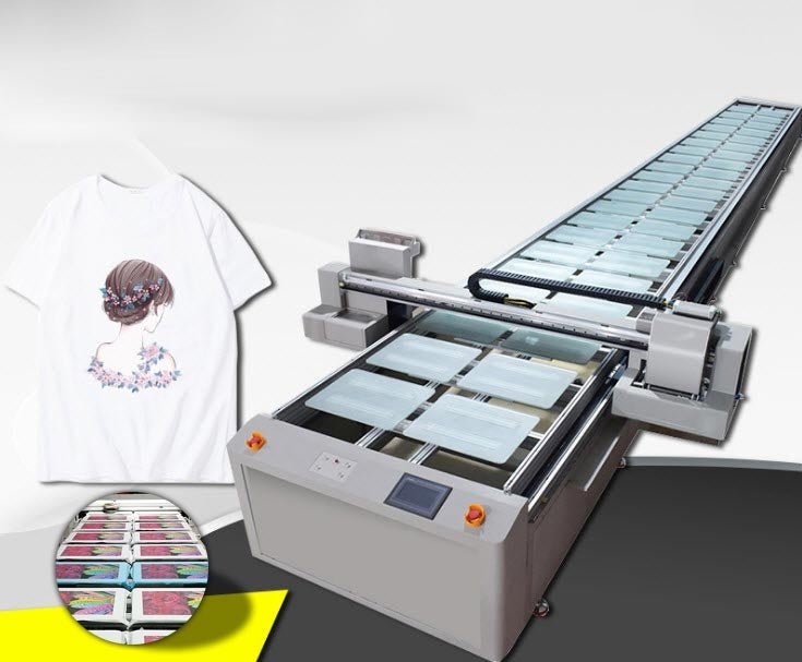 เครื่องปริ๊นผ้า UV Textile Treadmill Printer T-shirt Sweater 200 pieces/hr 800(kg)