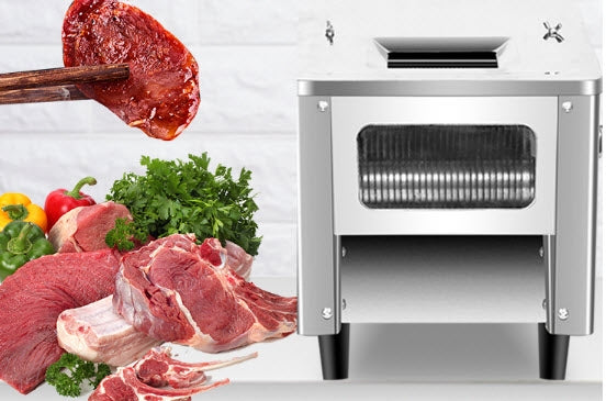 เครื่องหั่นเนื้อ วัว หมู ปลา ผัก ปรับความหนา สแตนเลส meat slicer electric 850W