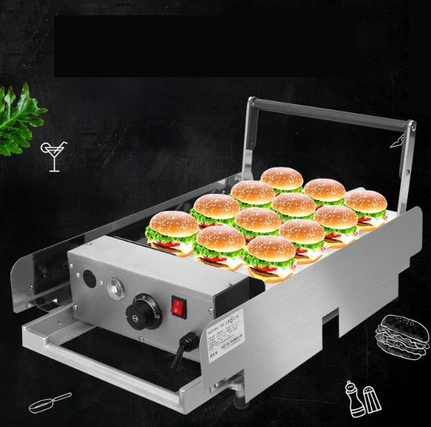 เครื่องทำแฮมเบอร์เกอร์ 2400w 50-300c 220V ASQ-212 burger baking machine double-layer
