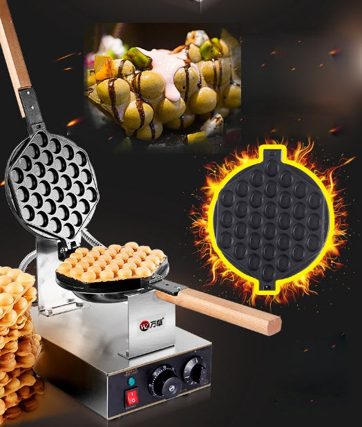 เครื่องทำขนมไข่ วงกลม egg waffle machine WZ-DZ, เครื่องทำวาฟเฟิลไข่แบบวงกลม, ทำขนมอร่อย 2-in-1, เหมาะสำหรับครัวที่บ้าน