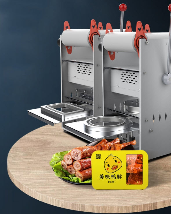 เครื่องซีลถาดอาหาร WM1414 กำลัง 300 วัตต์ 0-300C กล่อง 14x14cm