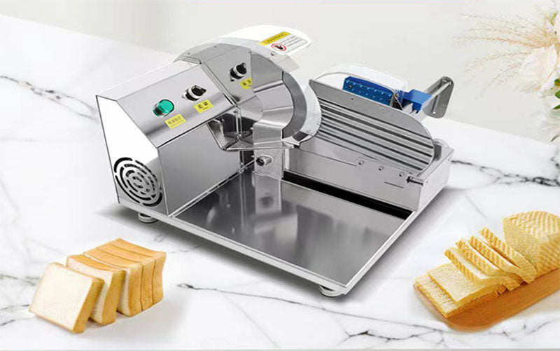 เครื่องหั่นขนมปังแผ่นอัตโนมัติสแตนเลส304 (Commercial Bread Slicer Machine) 50 ชิ้น/นาที 220V