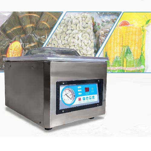 เครื่องซีลสูญญากาศ DZ-260c อุตสาหกรรม กำลังไฟ 120w อัตโนมัติ 1-4ถุง/นาที สูญญากาศของที่มีน้ำได้