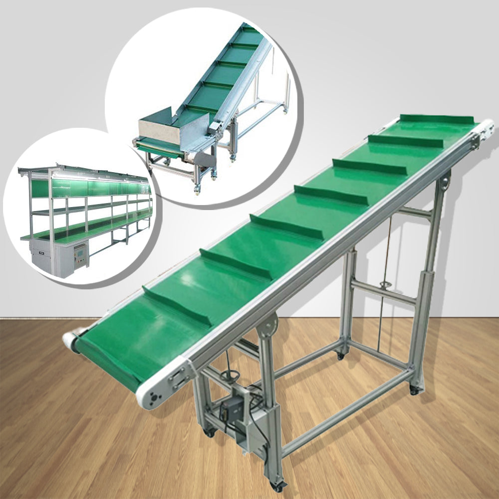 สายพานลำเลียง ทำตามแบบ และสำเร็จรูป สายพานเขียว PVC PU Conveyor Express Electric Conveyor